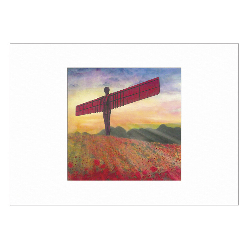 Angel of the North Poppies Limited Edition Print 40x50cm